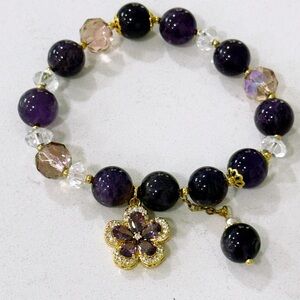 Natural purple crystal Austria bracelet